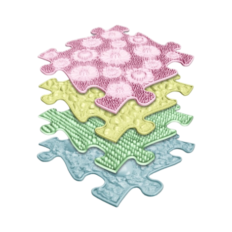 Covoras ortopedic senzorial puzzle Set Pastel Start - imagine 6